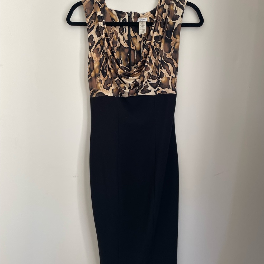 Caché animal print and black dress